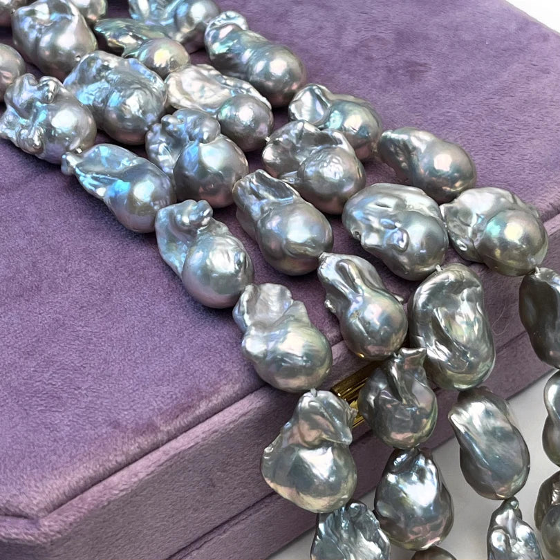 Grey Pearl Fishtail Beads-ToShay.org