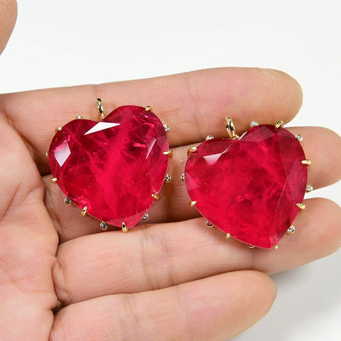 Red Crystal Quartz Hearts-ToShay.org