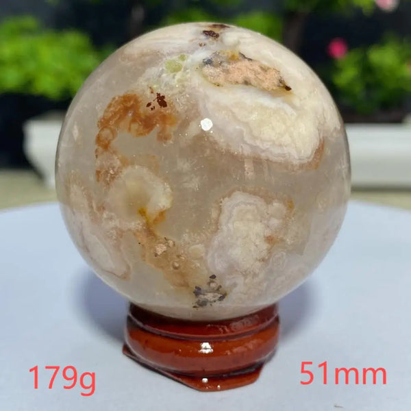 Pink Cherry Blossom Agate Ball-ToShay.org
