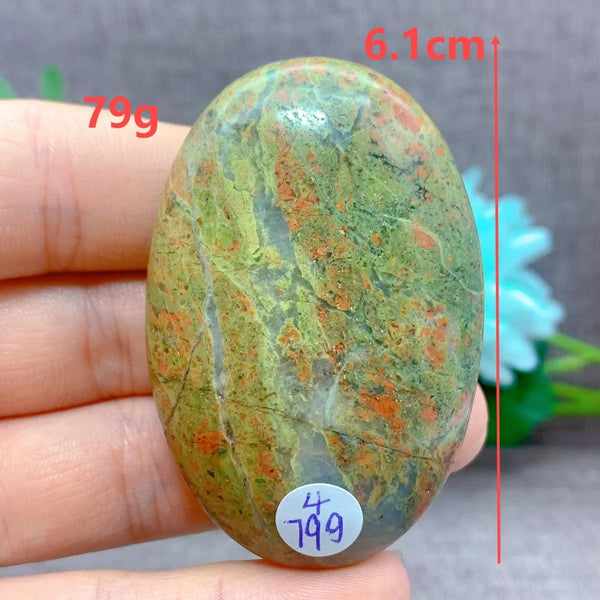 Green Unakite Palm Stone-ToShay.org