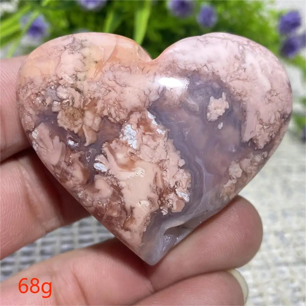 Pink Flower Agate Heart-ToShay.org