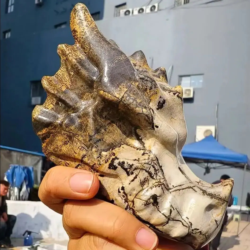 Yellow Painting Stone Dragon-ToShay.org