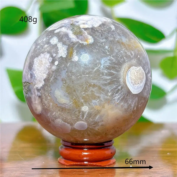 Pink Flower Agate Ball-ToShay.org