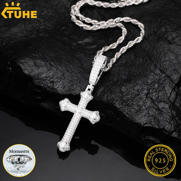Silver Cross Pendant Necklace-ToShay.org