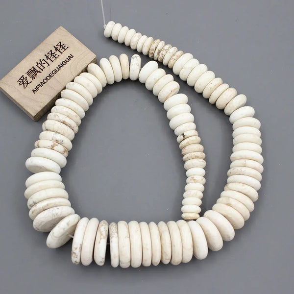 White Turquoise Coin Beads-ToShay.org