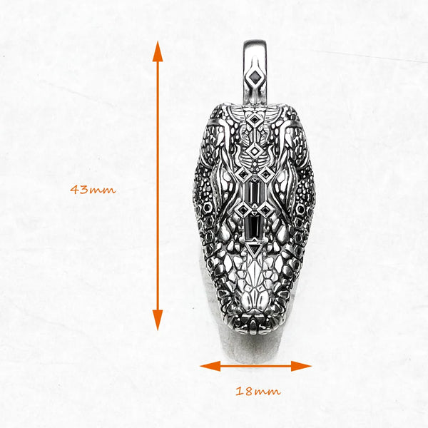 Silver Crocodile Head Pendant-ToShay.org