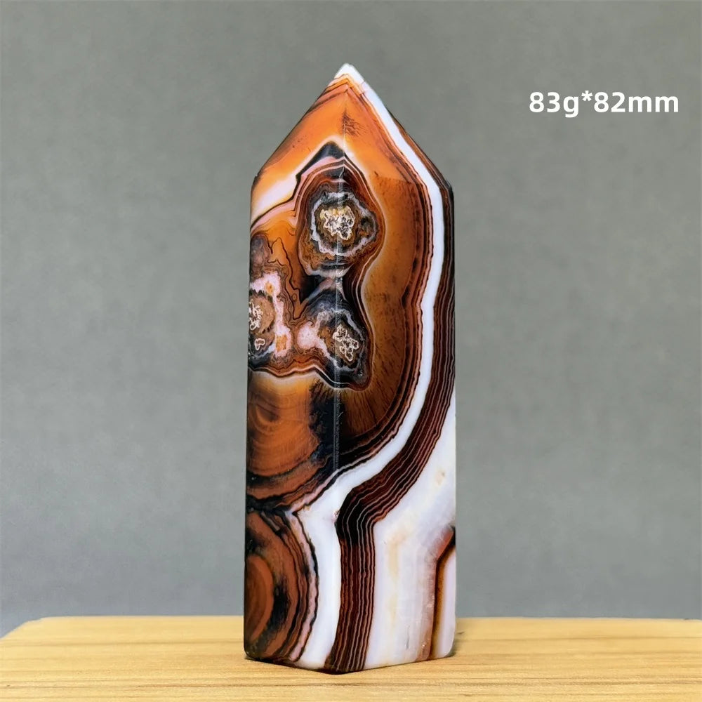 Orange Striped Agate Obelisk-ToShay.org