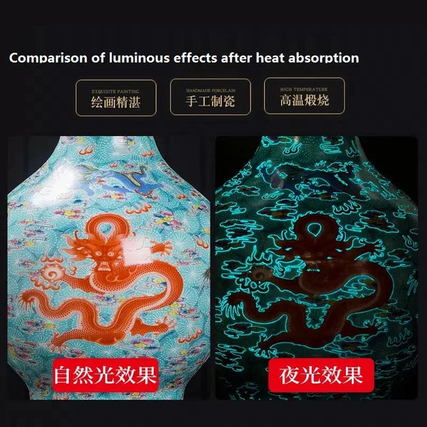 Nine Dragons Glow Vase-ToShay.org