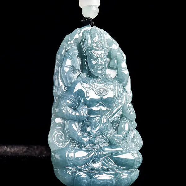 Blue Jadeite Bodhisattva Pendant-ToShay.org