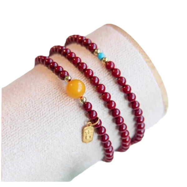 Red Cinnabar Wrap Bracelet-ToShay.org