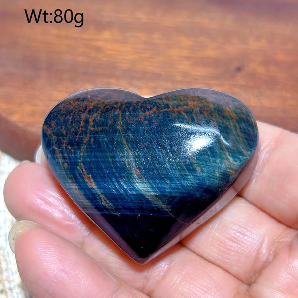 Blue Flash Tiger Eye Heart-ToShay.org