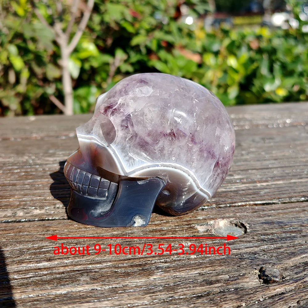 Grey Agate Geode Skull-ToShay.org