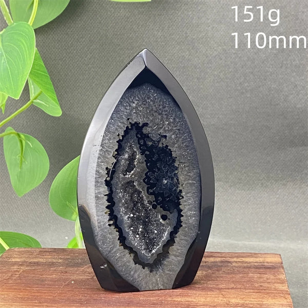 Black Agate Geode Flame-ToShay.org