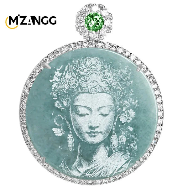 Blue Jadeite Dragon Pendant-ToShay.org