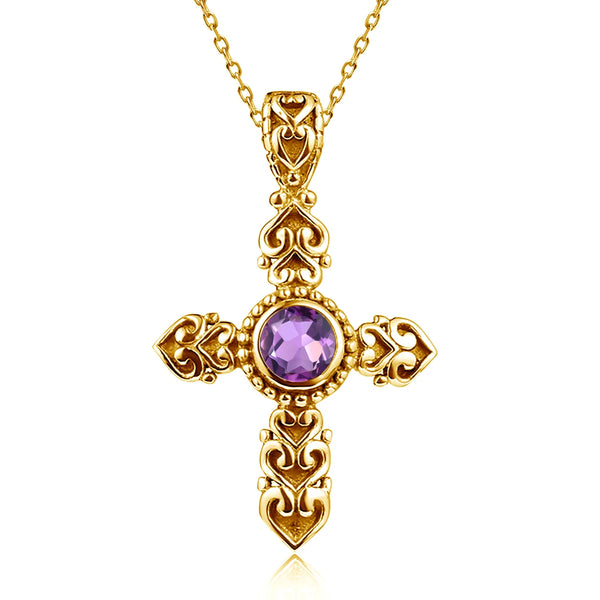 Mixed Gemstone Cross Pendants-ToShay.org