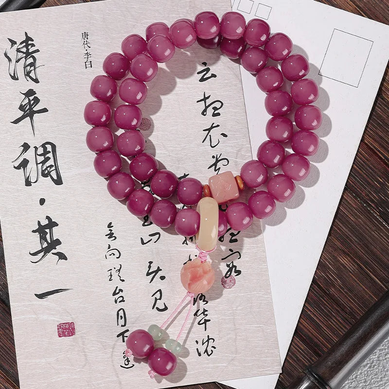 Pink Bodhi Buddha Beads-ToShay.org