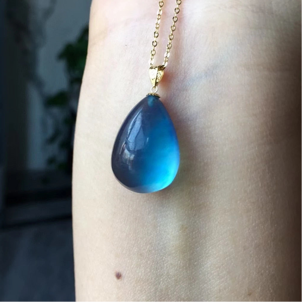 Blue Aquamarine Quartz Pendant-ToShay.org