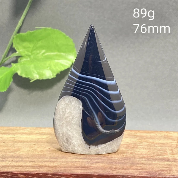 Black Striped Agate Flame-ToShay.org