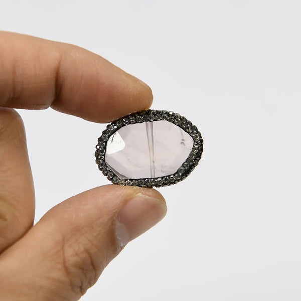 Pink Rose Rhinestone Beads-ToShay.org