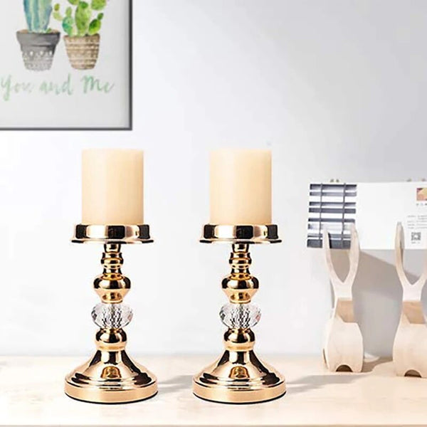 Gold Crystal Candle Stand-ToShay.org