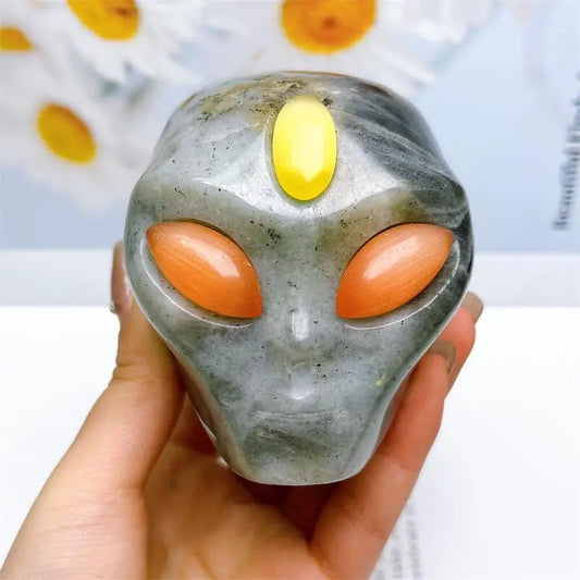 Grey Labradorite Alien Skull-ToShay.org