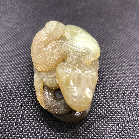 Yellow Jade Nephrite Snake-ToShay.org
