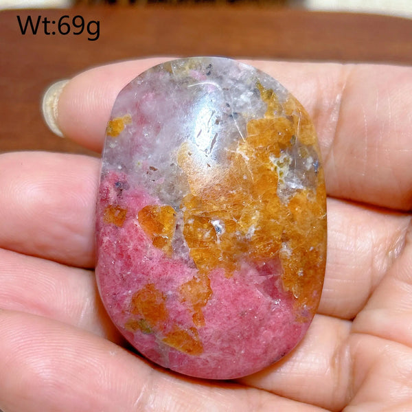 Pink Rhodonite Palm Stone-ToShay.org