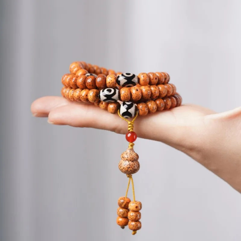 Wood Star Moon Bodhi Mala-ToShay.org