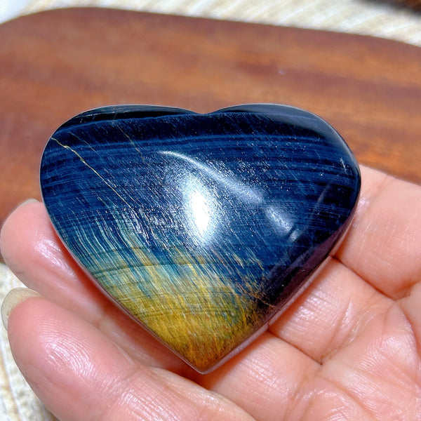 Blue Flash Tiger Eye Heart-ToShay.org