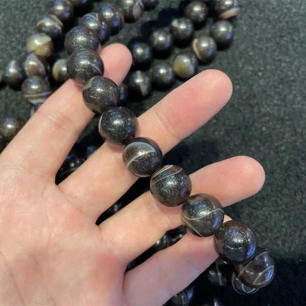 Black Agate Buddha Beads-ToShay.org