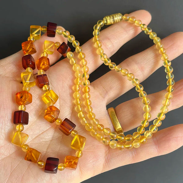Yellow Amber Necklace-ToShay.org