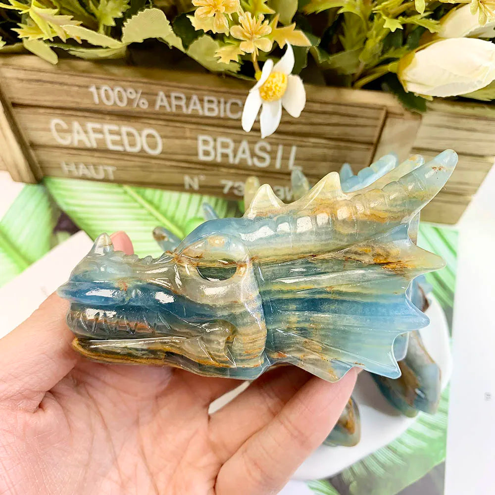 Blue Onyx Dragon Head-ToShay.org