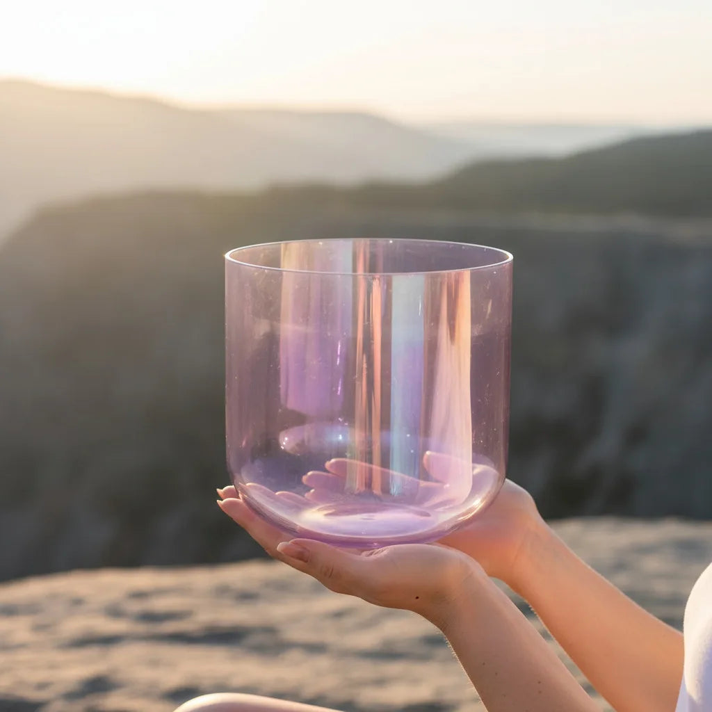 Pink Aura Crystal Singing Bowl-ToShay.org