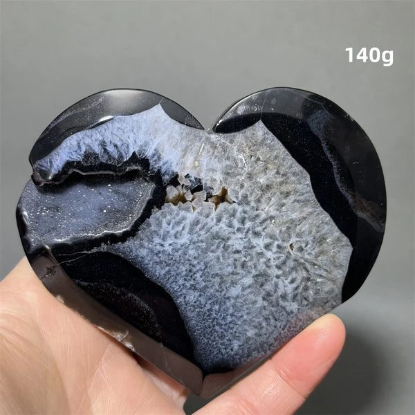 Black Agate Geode Heart-ToShay.org