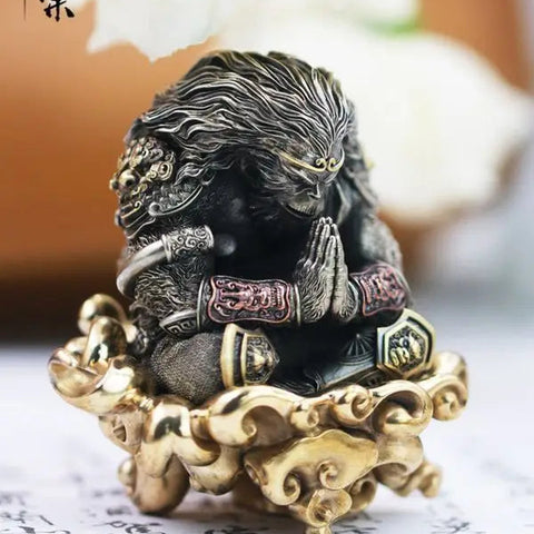 Tibetan Brass Monkey Statue-ToShay.org