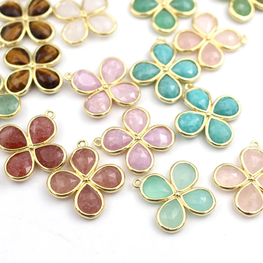 Mixed Crystal Flower Charms-ToShay.org