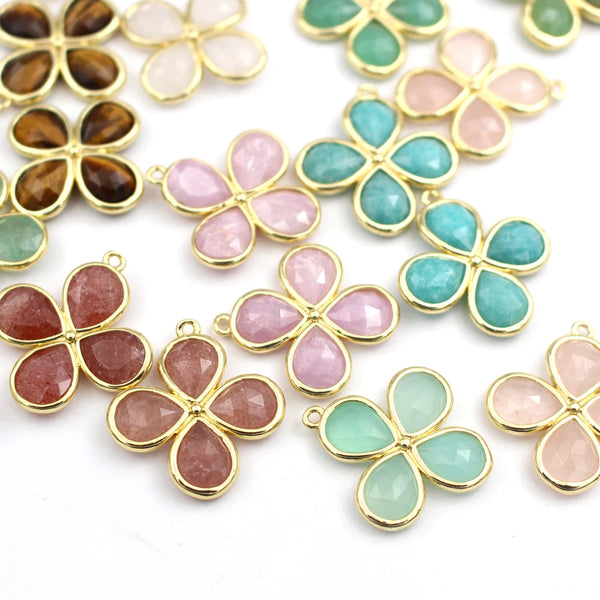 Mixed Crystal Flower Charms-ToShay.org