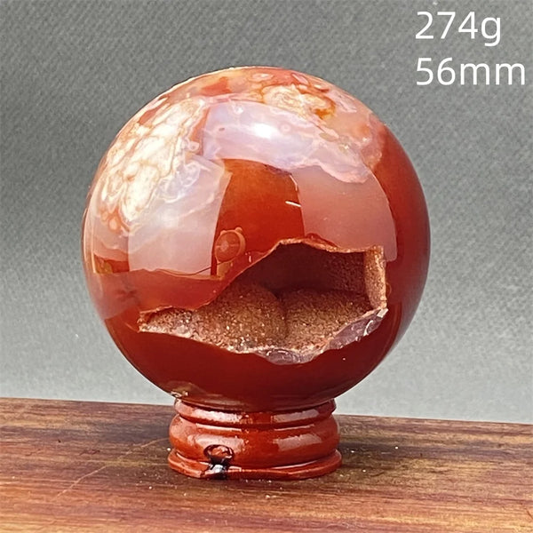 Red Cherry Blossom Agate Ball-ToShay.org