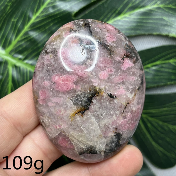 Pink Rhodonite Palmstone-ToShay.org