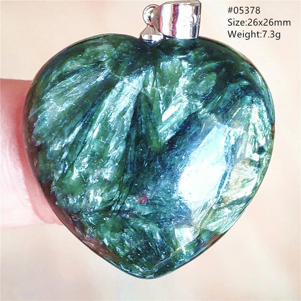 Green Seraphinite Heart Pendant-ToShay.org