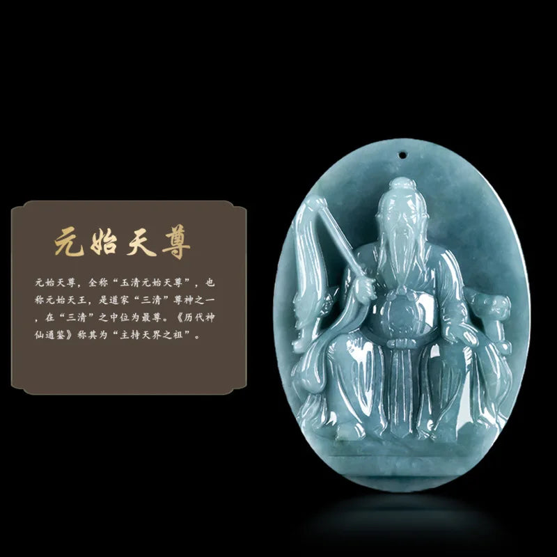 Blue Jadeite Buddha Pendant-ToShay.org