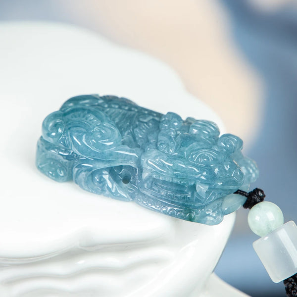 Blue Jade Pixiu Pendant-ToShay.org