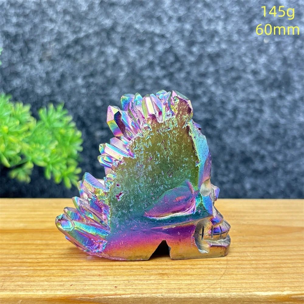 Rainbow Aura Skull Cluster-ToShay.org