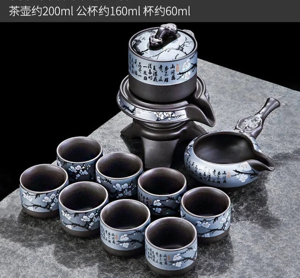 Black Ceramic Rotation Tea Sets-ToShay.org