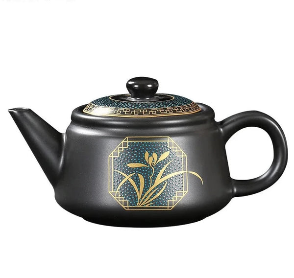 Black Gold Glaze Ceramic Tea Pot-ToShay.org