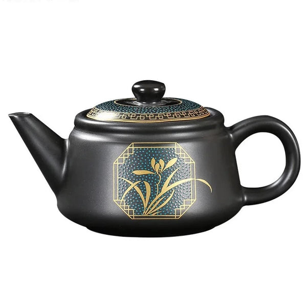 Black Ceramic Tea Pot-ToShay.org