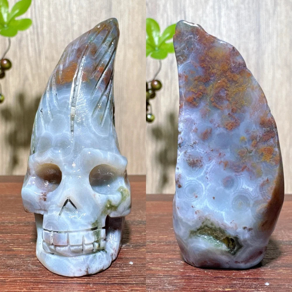 Green Ocean Jasper Skull-ToShay.org