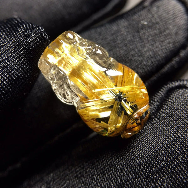 Gold Rutilated Quartz Pendant-ToShay.org