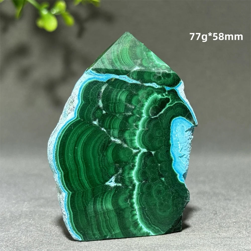 Blue Chrysocolla Malachite Point-ToShay.org