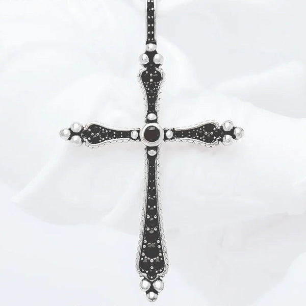 Silver Black Cross Pendant-ToShay.org